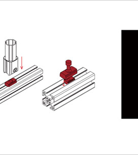 精益管型材轉接塊安裝示意圖 精益管型材轉接塊安裝示意圖