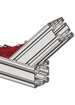 80*規格鋁型材135度角碼安裝示意圖