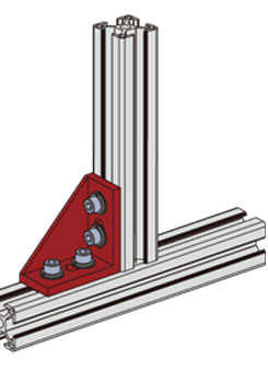 鋁型材強力鑄鋁角件安裝示意圖