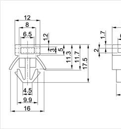 推入式線夾二維圖 推入式線夾二維圖